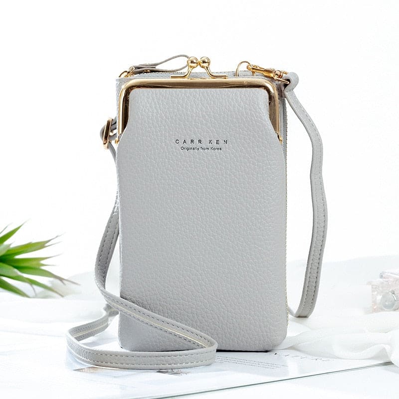Trendy dames accessoire: compact telefoontasje crossbody van PU leer, handenvrij en elegant.