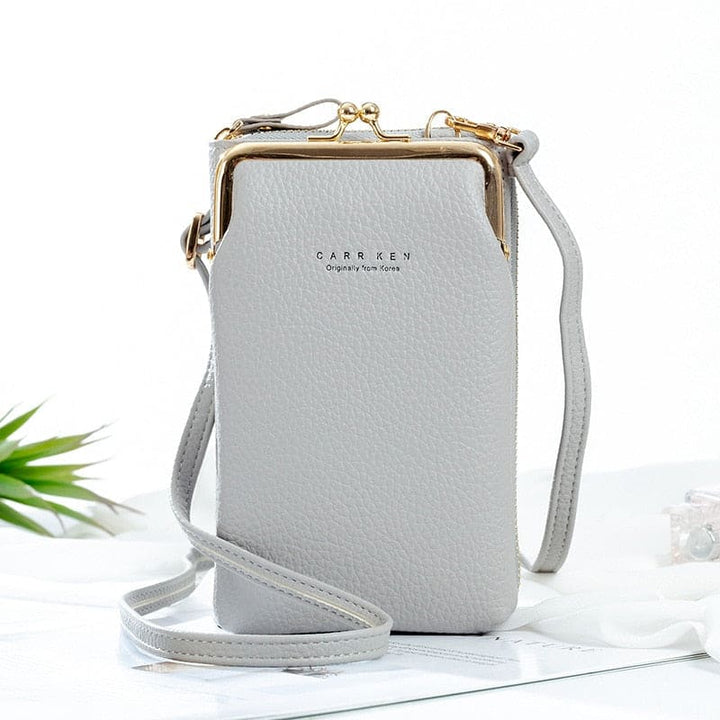 Trendy dames accessoire: compact telefoontasje crossbody van PU leer, handenvrij en elegant.