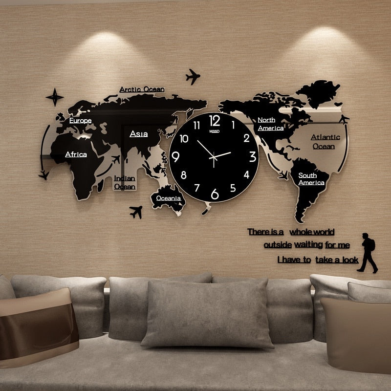 Grote DIY 3D wandklok van acryl, moderne muurdecoratie voor een uniek interieur in huis of kantoor.