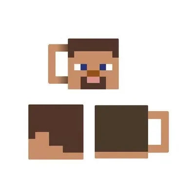 Minecraft-stijl mok met bouwblokjes print, een origineel cadeau voor videospel liefhebbers. Comfortabel voor warme dranken.