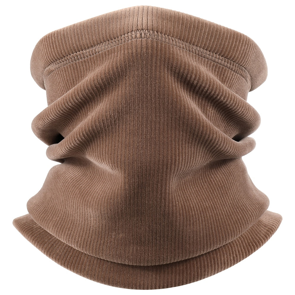 Bruine unisex nekwarmer, ideaal voor hardlopen, wandelen of fietsen in de winter. Biedt thermische bescherming tegen kou.