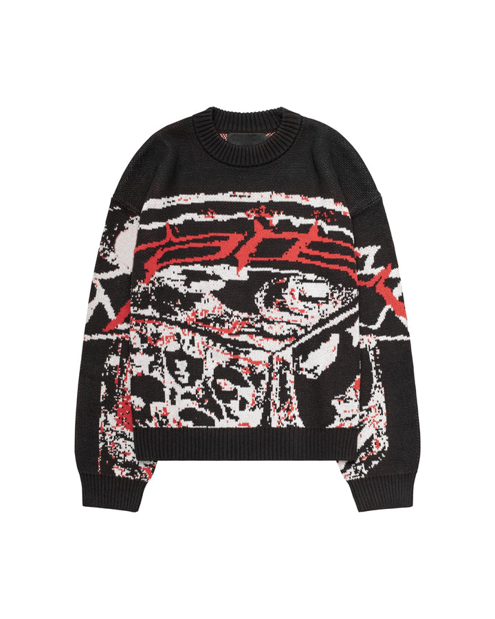 Maak een fashion statement met deze unieke oversized dames trui met opvallende print, streetwear stijl.