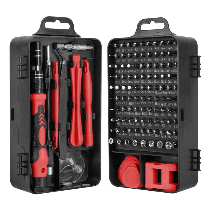 ProFix 115-in-1 precisie schroevendraaierset voor elektronische reparaties, incl. magnetisch gereedschap.