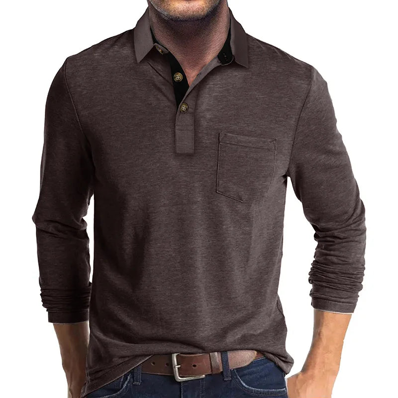 Matteo herenpolo lange mouwen, ademend en veelzijdig comfort voor herfst/lente.