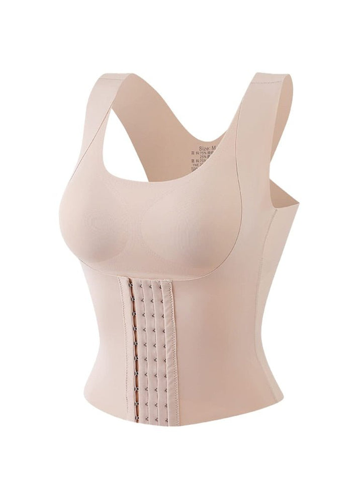 Zwarte naadloze dames waist trainer BH, corrigerende shapewear voor optimaal comfort en een gestroomlijnd silhouet.