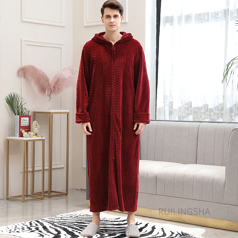 Warme unisex badjas met rits, heerlijk comfortabel voor ontspanning thuis.