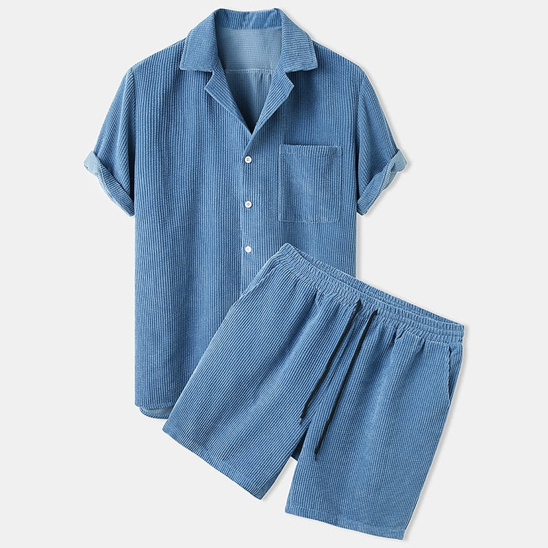 Stijlvolle heren combiset, veelzijdige 2-delige outfit. Casual en comfortabel, perfect voor de zomer.