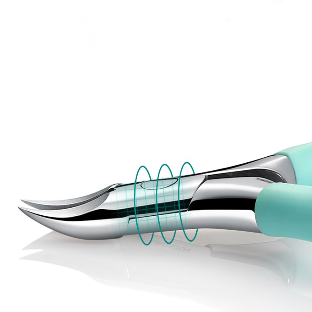 Ergonomische teennagelknipper van roestvrij staal voor senioren en mensen met dikke nagels. Ideaal voor voetverzorging.