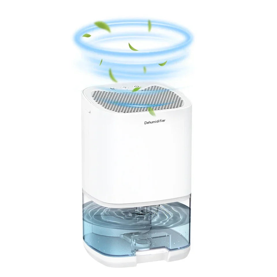 1000ml Draagbare luchtontvochtiger met luchtfilter en nachtlampje voor een gezond binnenklimaat.