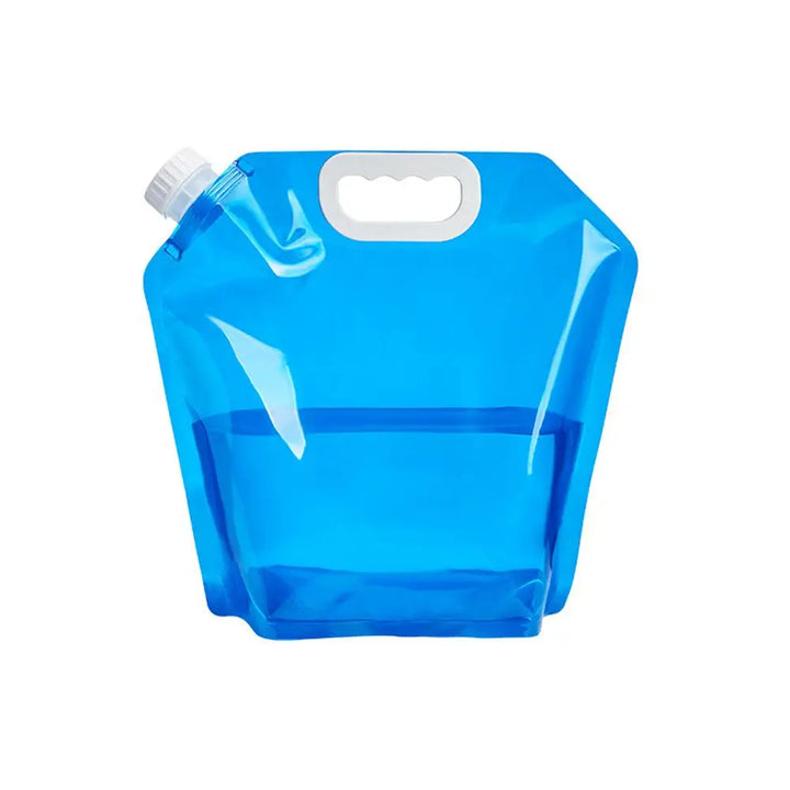 Twee draagbare opvouwbare waterzakken, 5L en 10L, voor diverse wateropslagbehoeften tijdens buitenactiviteiten.