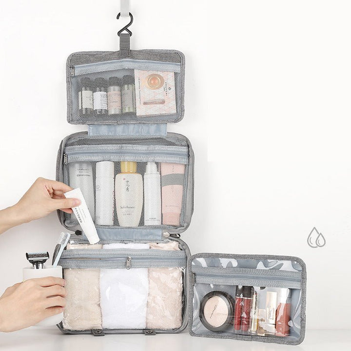 Geordende reizen met deze waterafstotende cosmetica organizer met 4 vakken.