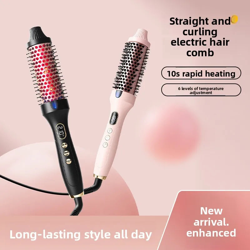 Compacte 2-in-1 haarstyler: creëer perfecte krullen of glad steil haar met één apparaat.