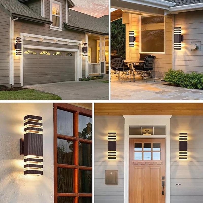 Robuuste IP65 buitenlamp, waterdichte LED wandlamp met opvallend up-down licht voor terras en balkon.