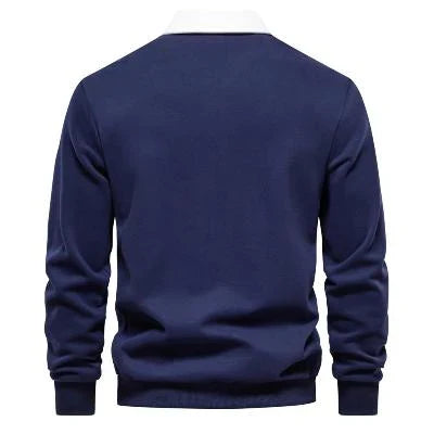 Veelzijdige herenpolo met lange mouwen, perfect voor gelaagde looks of als elegante bovenkleding op zich.