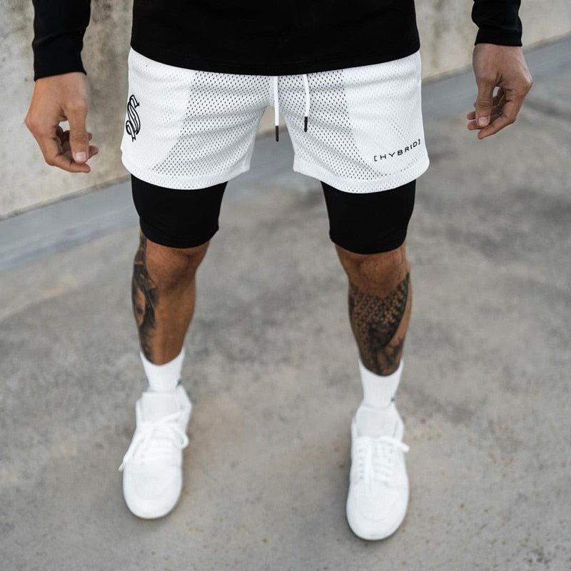 Duurzame heren 2-in-1 sportshorts, perfecte hardloop- en gymkleding voor elke man.