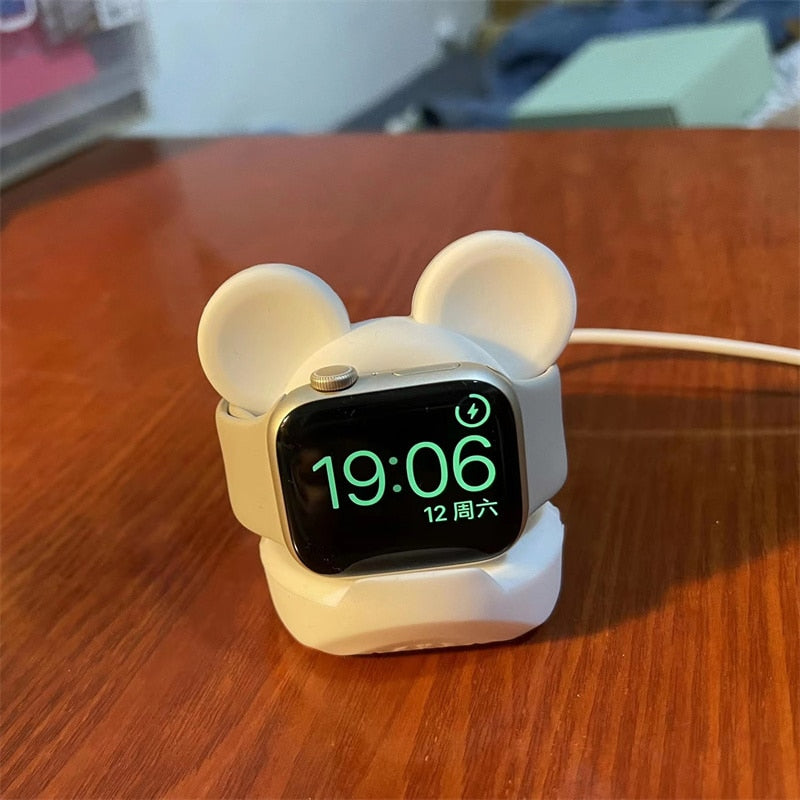 Stijlvolle Apple Watch accessoire: siliconen oplader houder.