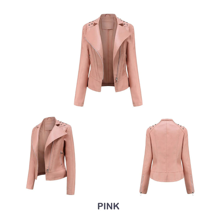 Stijlvolle dames Carmie jas met stoere studs, ideaal voor een complete outfit.
