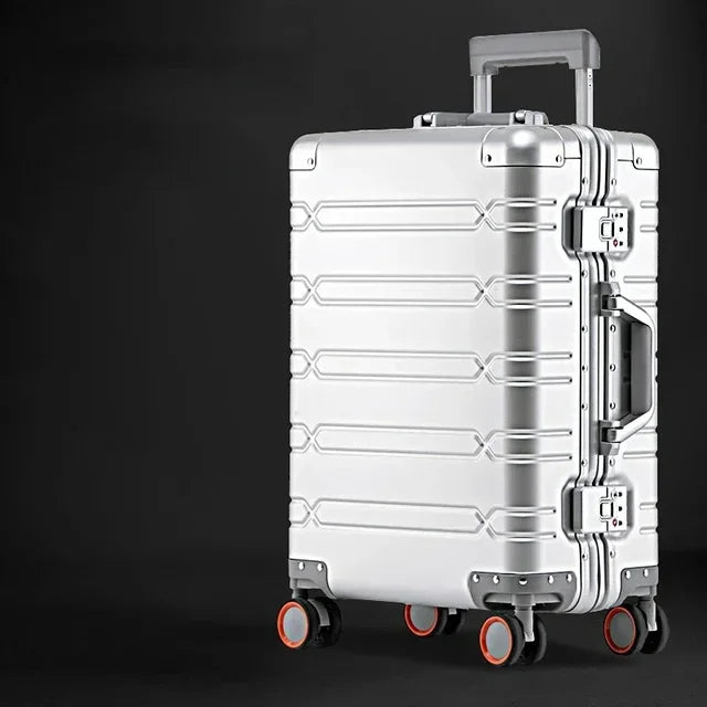 Elegante aluminium-magnesium reiskoffer Oslo, perfect voor zakelijke reizen, straalt professionaliteit uit.