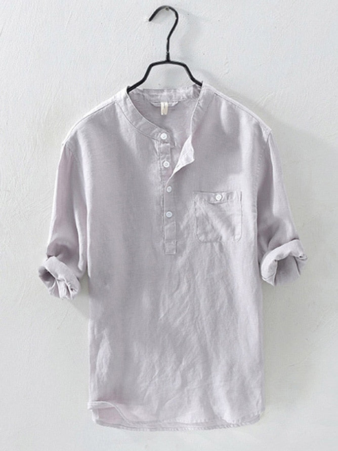 Klassiek wit heren overhemd, comfortabel en stijlvol. Essentiële kleding voor elke zakelijke of casual gelegenheid.