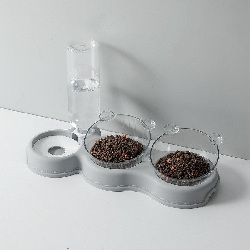 Duurzame 3-in-1 Karl voerbak voor huisdieren, katten en honden. Ergonomisch verhoogd, goed voor spijsvertering.