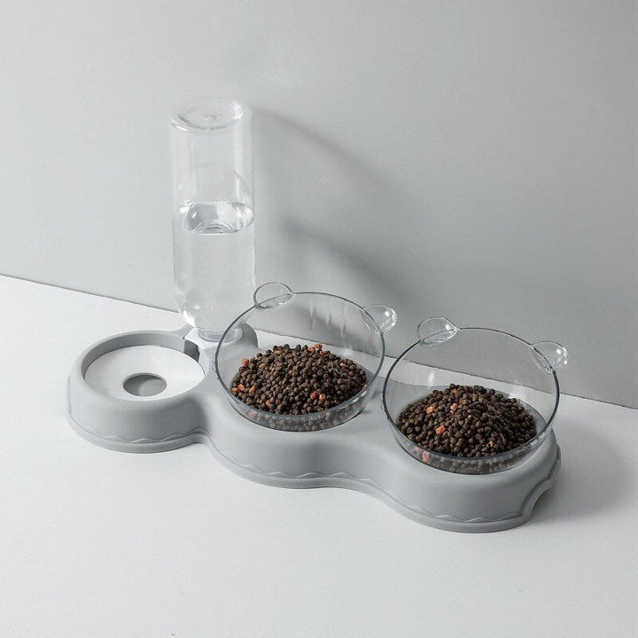 Duurzame 3-in-1 Karl voerbak voor huisdieren, katten en honden. Ergonomisch verhoogd, goed voor spijsvertering.