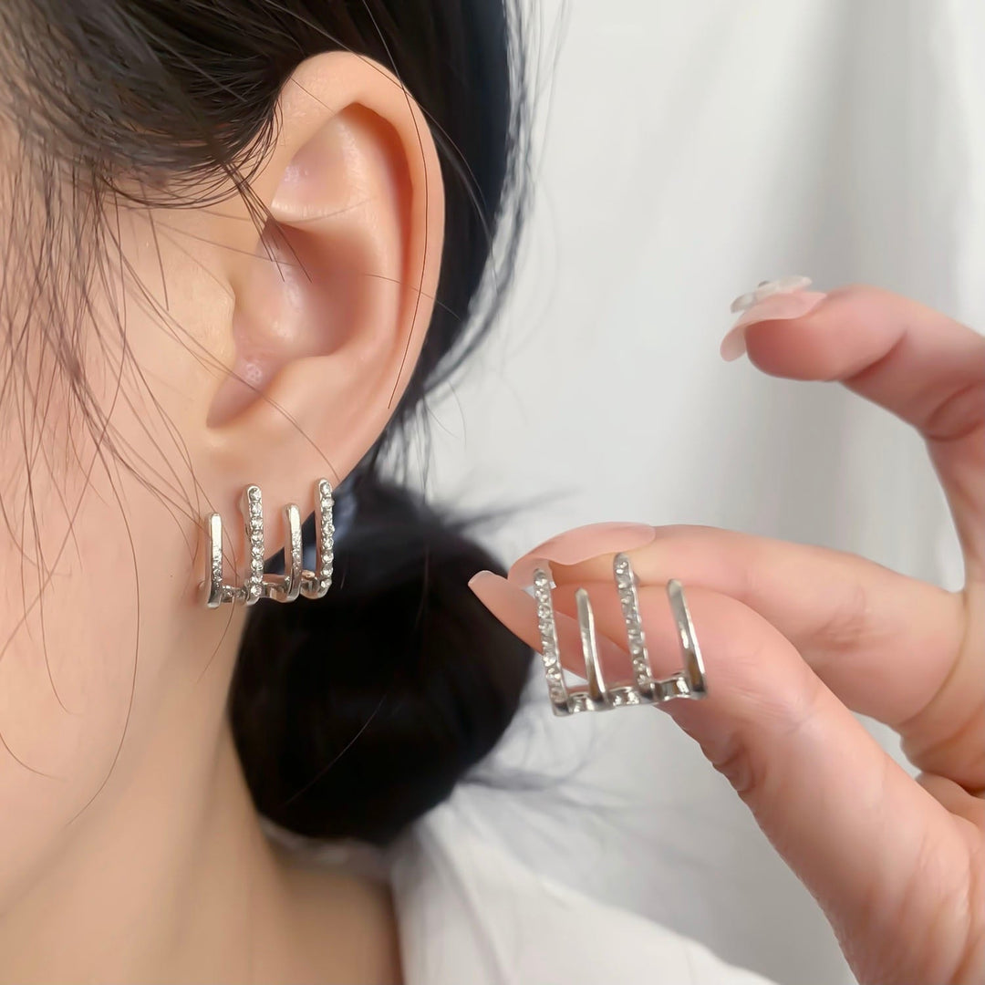Zarvia damesoorbellen: Illusie hoepels met sprankelende zirkonia. Perfect cadeau voor haar, tijdloos design.