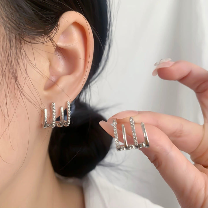 Zarvia damesoorbellen: Illusie hoepels met sprankelende zirkonia. Perfect cadeau voor haar, tijdloos design.
