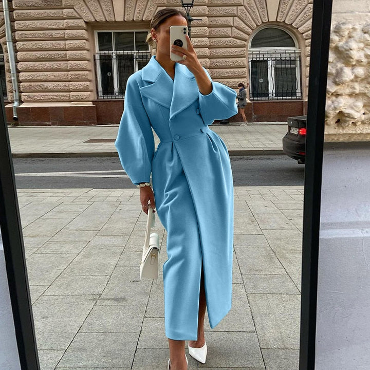 Dames elegante jas, lang model, perfecte aanvulling op elke winteroutfit.