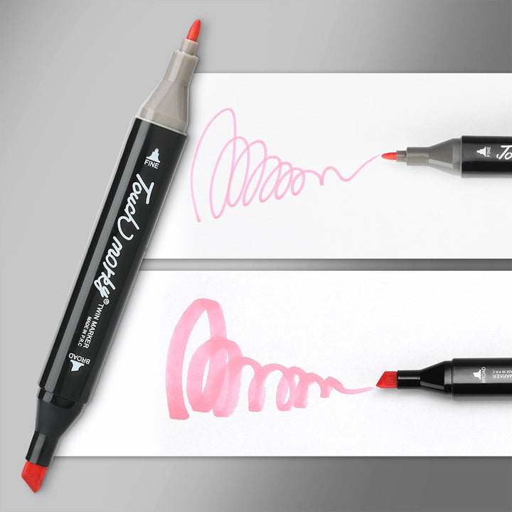 Professionele manga markers set met dubbele punt en permanente inkt. Voor gedetailleerde kunst en illustraties.