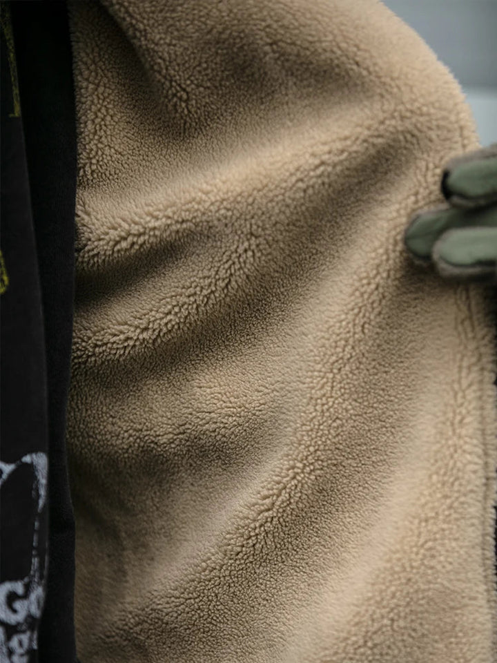 Trendy vintage unisex winterjack met colorblock design. Stijlvolle en warme streetwear jas voor heren.