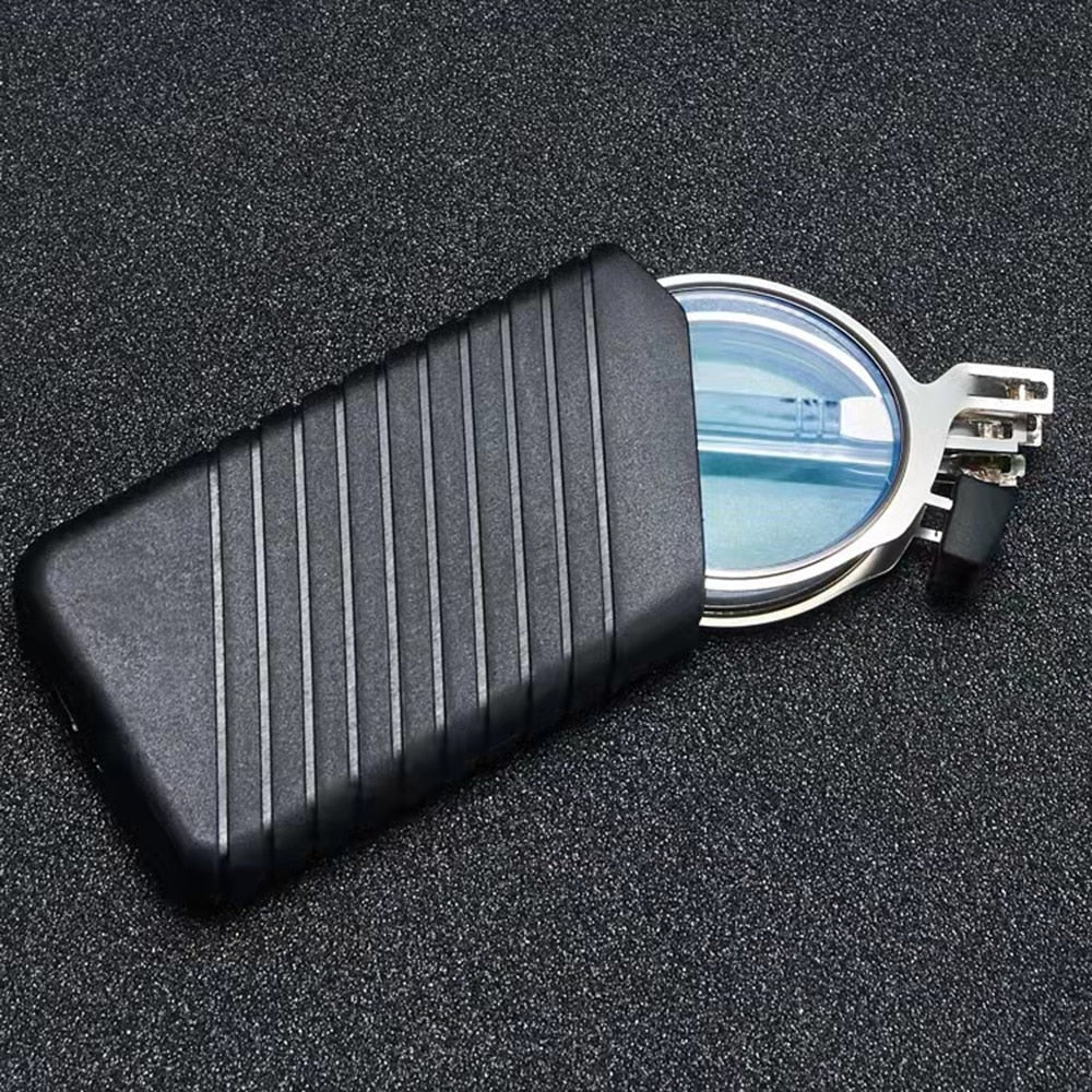 Compact zilveren opvouwbare leesbril voor helder zicht, ideaal als draagbare unisex reisbril.