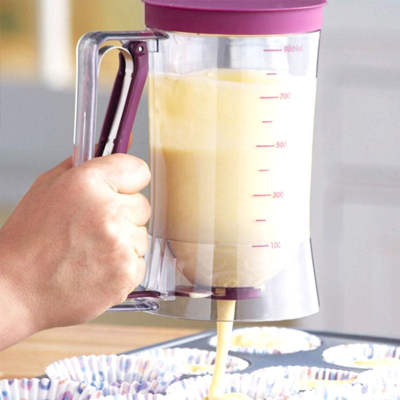 Beslagdispenser voor pannenkoeken en cupcakes. Eenvoudig en snel beslag doseren zonder knoeien. Ideaal voor bakken.