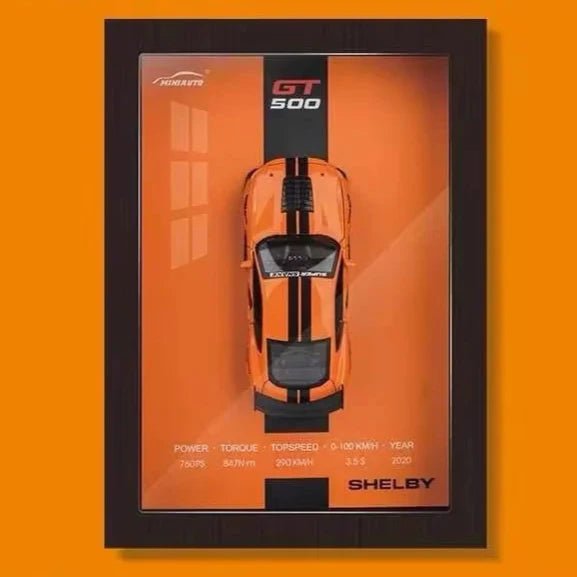 Presentatie van een 3D automodel in een luxe diepe lijst, perfect als interieur design statement. Uniek.