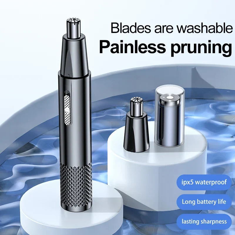 Precieze neushaartrimmer met USB oplaadfunctie. Effectieve verzorging van neus- en oorhaar voor mannen en vrouwen.