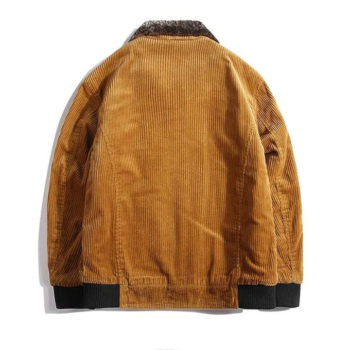 Modieuze heren winterjas van zacht corduroy, met een comfortabele regular fit.