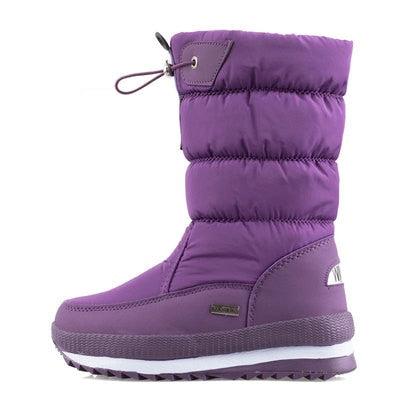 Modieuze zwarte waterdichte dames snowboots, warm en comfortabel voor elke winteroutfit.