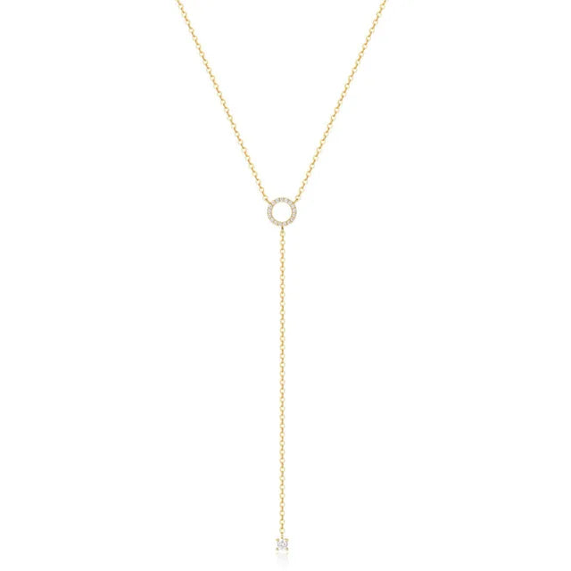 Elegante damesketting met cirkel hanger van sterlingzilver, perfect voor een tijdloze accessoire look.