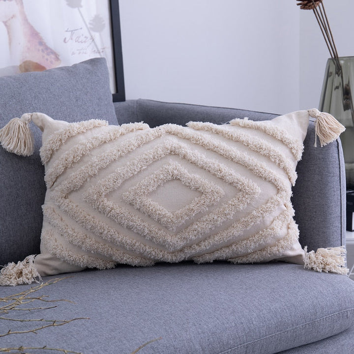 Stijlvolle set boho kussenslopen met diverse patronen, ideaal om eenheid en sfeer in je interieur te brengen.