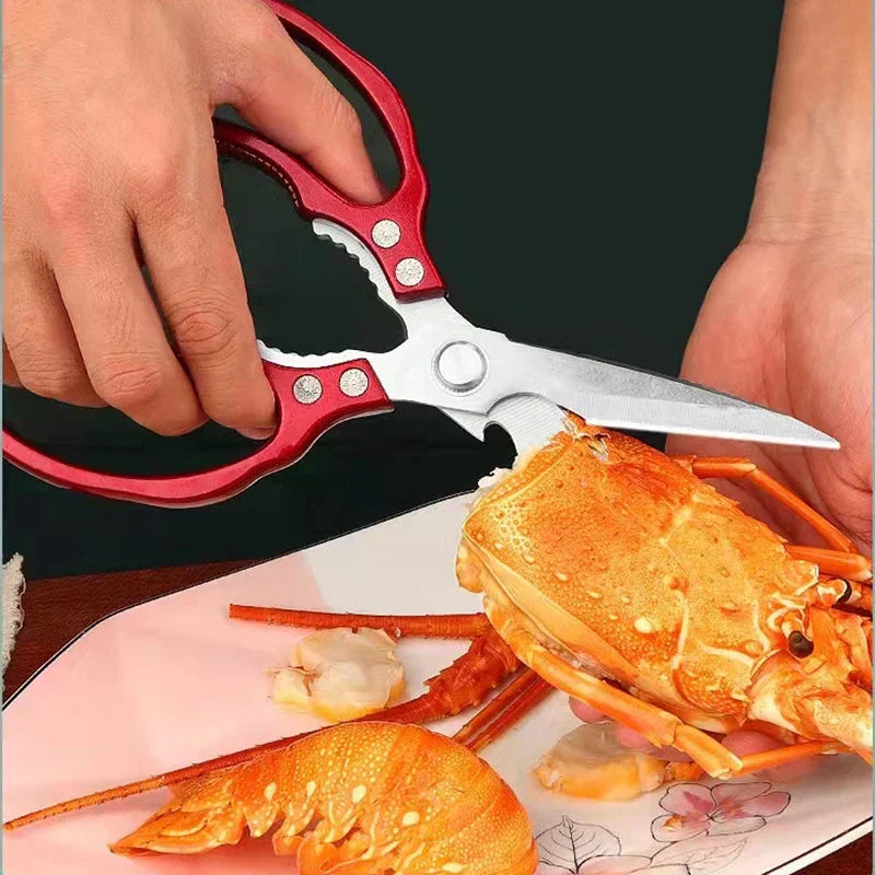 Hoogwaardige Japanse RVS keukenschaar, scherp en sterk. Perfect voor het knippen van voedsel.