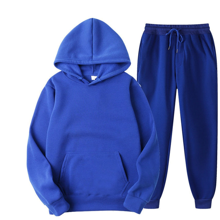 Stijlvolle heren sportswear, jogger set met hoodie voor een relaxte uitstraling.