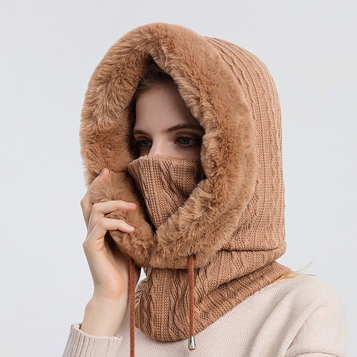 Zachte uniseks muts met sjaal & halswarmer in één, voor optimale warmte bij koud weer.