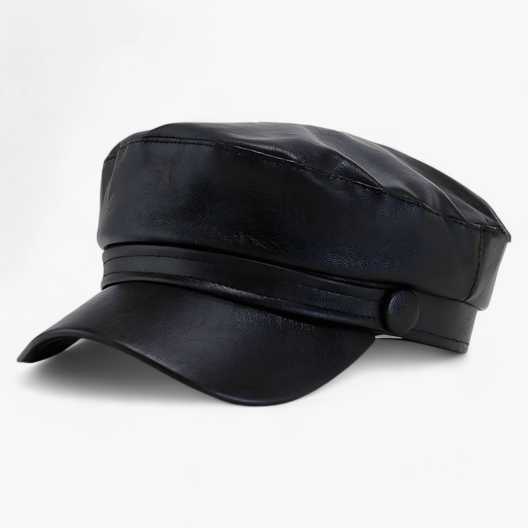 Elegante schippermuts voor dames, gemaakt van PU-leer, ideaal voor een warme winterse look.