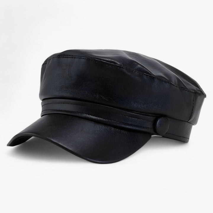Elegante schippermuts voor dames, gemaakt van PU-leer, ideaal voor een warme winterse look.