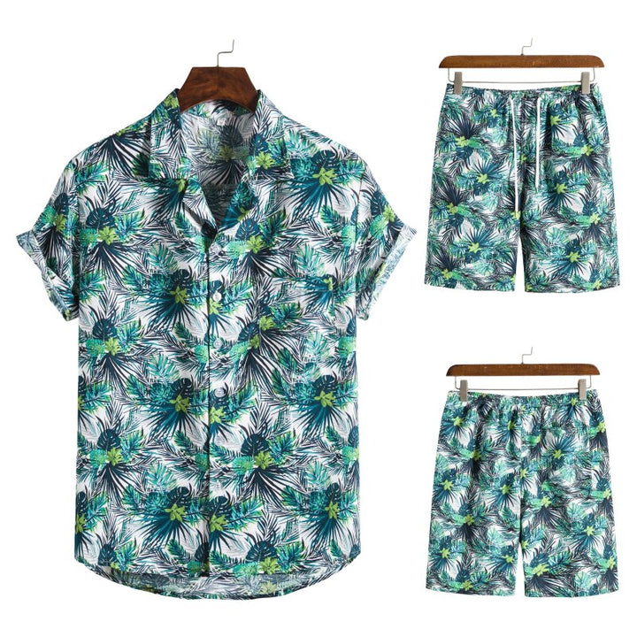 Vrolijke Hawaï set voor heren met tropische print, perfecte zomeroutfit voor strand & festival.