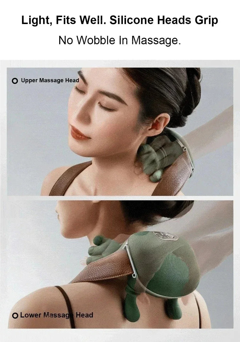 Snelle pijnverlichting voor nek en schouders met deze draagbare shiatsu massager en warmtefunctie.