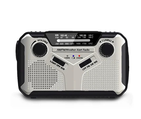 Betrouwbare back-up noodradio met zonne-energie & dynamo, onmisbaar voor elke onverwachte situatie.