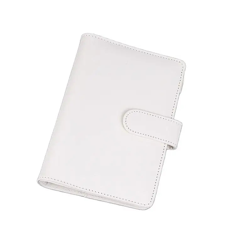 All-in-one A5 planner van PU leer, combineert agenda, notitieboek en fotoalbum functies.
