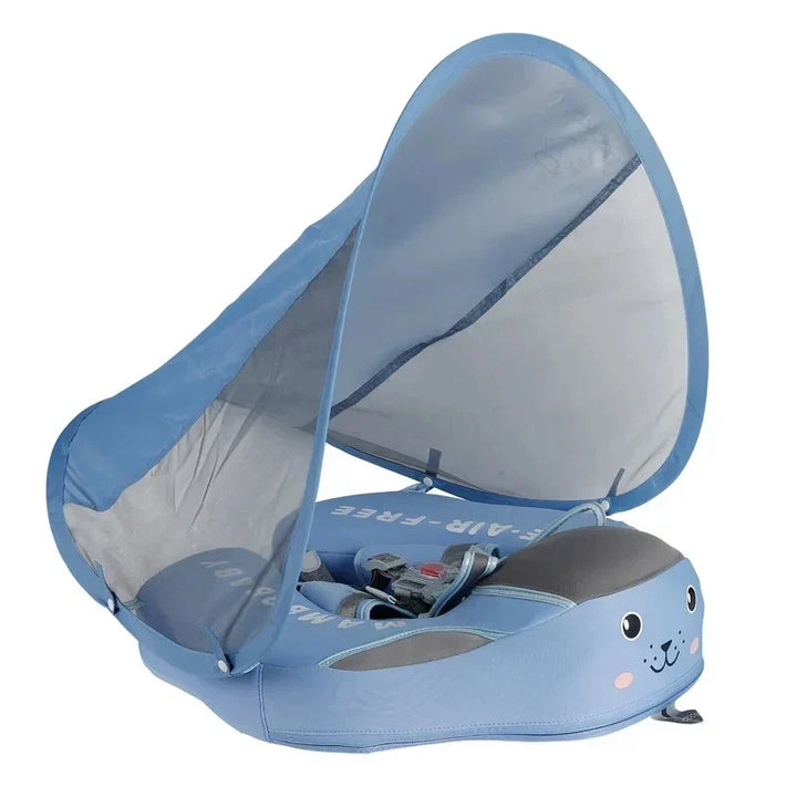 Veilige baby zwemhulp met geïntegreerde UV zonnescherm. Comfortabele peuter zwemring in levendige kleur.