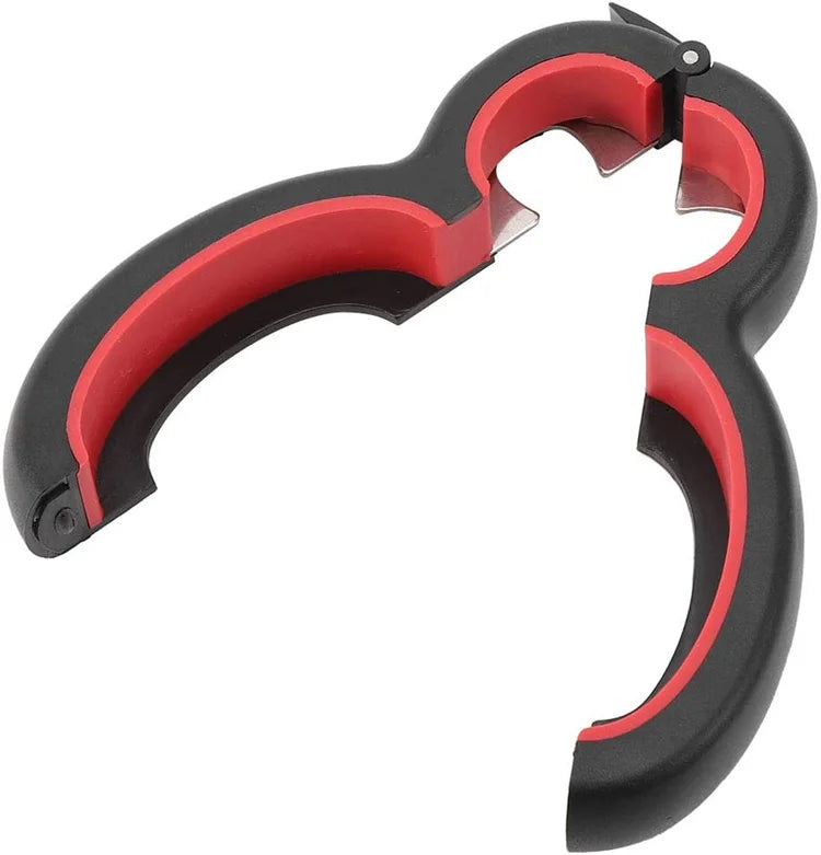 Universele 6-in-1 multi opener voor potten, flessen en blikken. Ideaal keukenhulpje voor senioren en artritis.