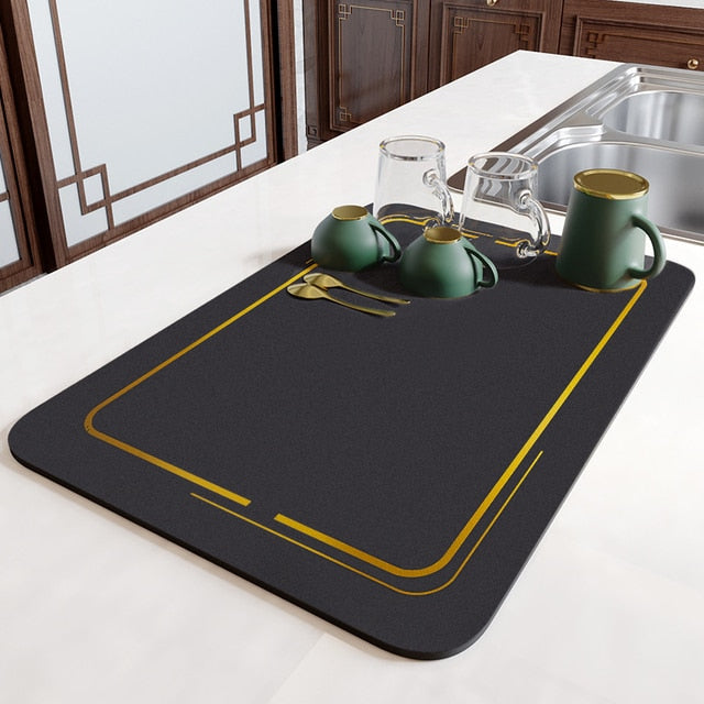 Veelzijdige keuken afdruipmat, antislip en super absorberend. Onmisbaar voor de afwas.